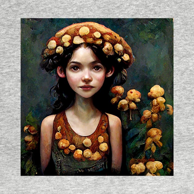 Brown Mushroom Faerie by Kim Turner Art by KimTurner